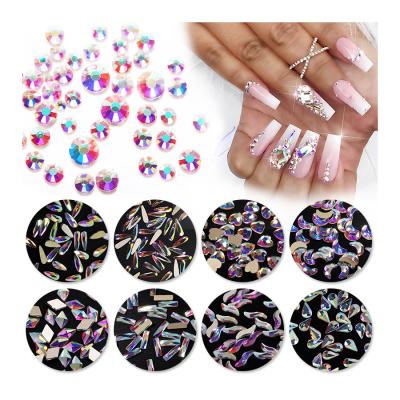 China Easy apply Amazon hot sale bag of 20 flat bottom symphony diamonds hot bottom special shaped rhinestone rhinestones for nail art decoration for sale