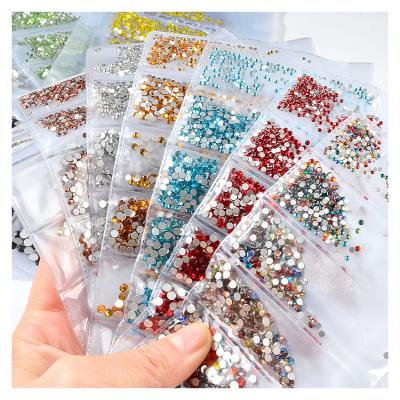 China Easy Decorate Nails Charming Muliti-size Flatback Crystal Nail Nail Art Decorations 2021 Sizes Quality Glass Rhinestones for sale