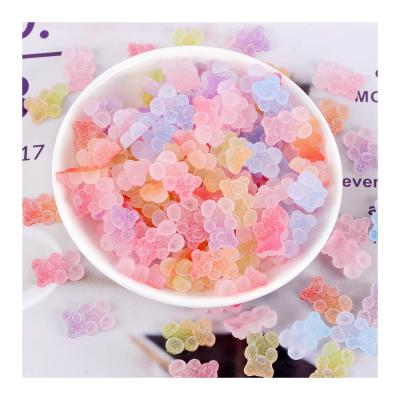 China Easy Apply 2021 Newest Hot Selling Kawaii Soft Little Bear Dodge 15*5mm Simulation Resin Gummy Bear Charms For Nail Art for sale