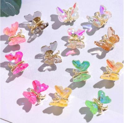 China Eco-friendly 3D Resin Butterfly Nail Charms Light Symphony Crystal Glue Three-Dimensional Super Flash Nail Art Decoration for sale