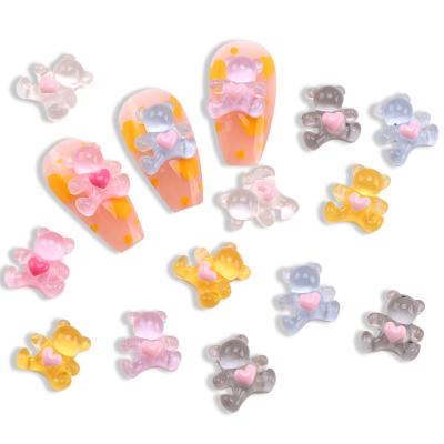 China Easy Apply 3D Transparent Three-Dimensional Nail Jewelry Bear Laurel Dog Cartoon Mixed Group DIY For Nail Art for sale