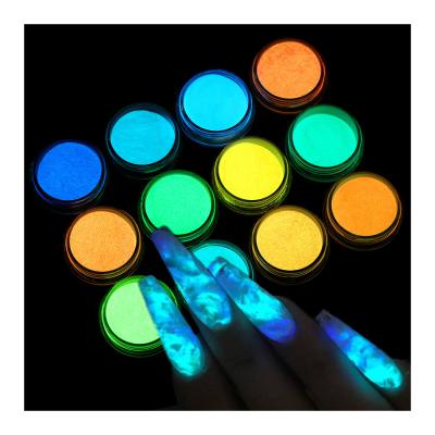 China Excellent Nail Art Effect Holographics Chrome 12Colors Laser Aurora Illusion Nail Glitter Acrylic Powder For Dip Powder Acrylic for sale