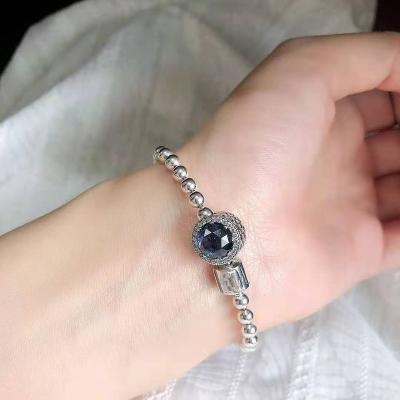 China New BOHEMIA Bracelet S925 Sterling Silver Beaded Intricately Inlaid Bracelet Female Gift To Girlfriend Fit For Pandora Bracelet for sale