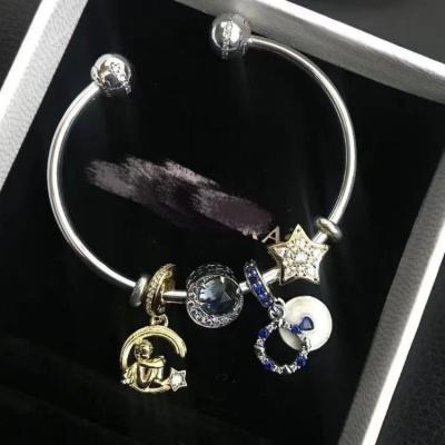 China Wholesale High Quality Bracelet from BOHEMIA S925 Sterling Silver Open Bangle Set for sale