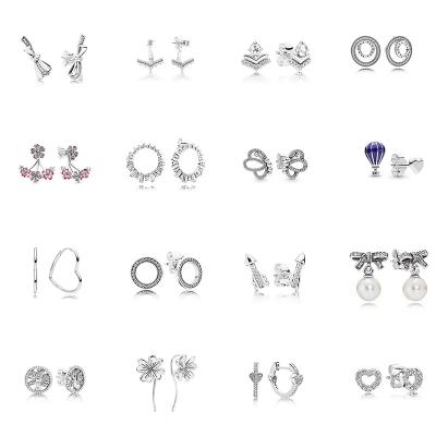 China BOHEMIA Factory Wholesale S925 Sterling Silver Stud Earrings Simple Fit For Pandora Stud Earrings for sale