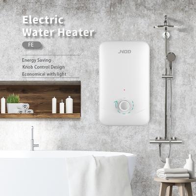 China Instant Electric Water Heater Thermostat Hotel Stepless Knob Low Power Bathroom Electric Shower Geyser for sale