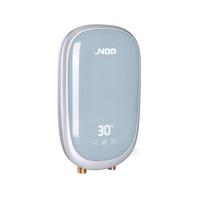 China Hotel JNOD EU Standard Wall Mount Instant Tankless Electric Geyser Shower Water Heater for sale