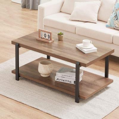 China New Design Convertible Living Room Furniture Wooden Coffee Table Wire Coffee Table With Metal Frame for sale