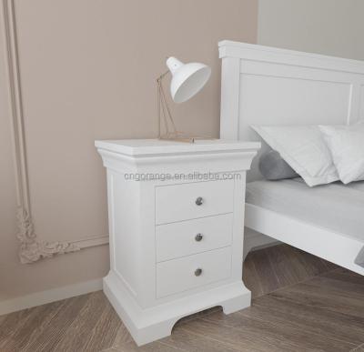 China Factory Table Solid Wood Nightstands Bedroom Furniture White Side Bedside Table Adjustable (Height) for sale