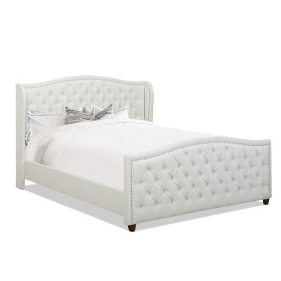 China Modern Home Storage Furniture Upholstered Soft Bed With Headboard for sale