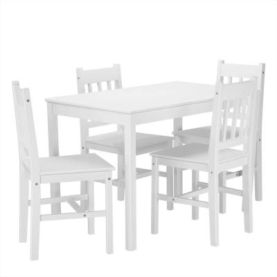 China Cozy wooden dining table with 4 chairs sets dining room furniture (white) for sale