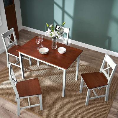 China Brown and Gray Wooden Dining Table (Others) Adjustable Dining Room Furniture with 4 Chairs for sale