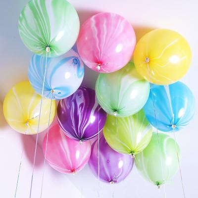 China 9pcs Colorful Wedding Valetine's Day Agate Marble Balloons Decoration Baby Shower Birthday Party Agate Decor Supplies for sale