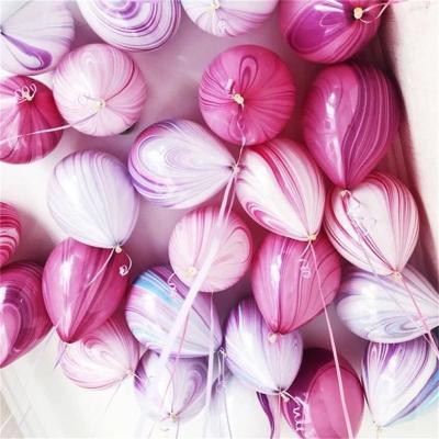 China 9pcs Colorful Wedding Valetine's Day Agate Marble Balloons Decoration Baby Shower Birthday Party Agate Decor Supplies for sale