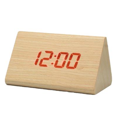 China Any place displaying brightness, time, temperature, and sound control wooden or bamboo digital clock for sale