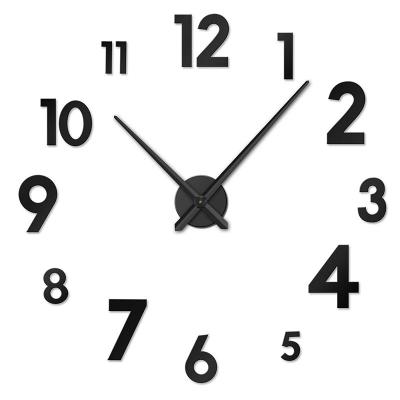 China Any Place Large DIY Decorative Attractive Digital Frameless Electronic Wall Clock for sale