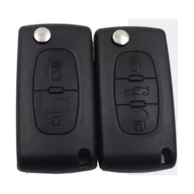 China Plastic+Metal Good Price 46chip 433 MHz 3 Buttons Car Key For Peugeot 307 308 407 607 Uncut Blade Flip Folding Key for sale