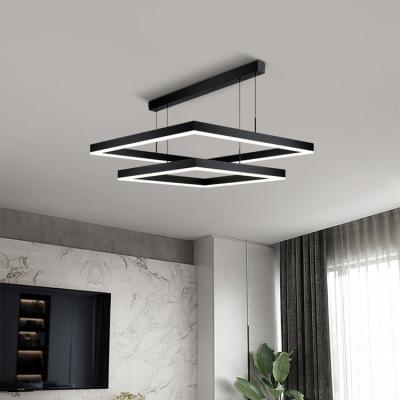 China Office square light aluminum suspension led pendant light for living room for sale