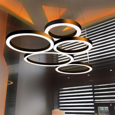 China Office modern circle led pendant light led chandelier light for home and hotel led circle lights for sale