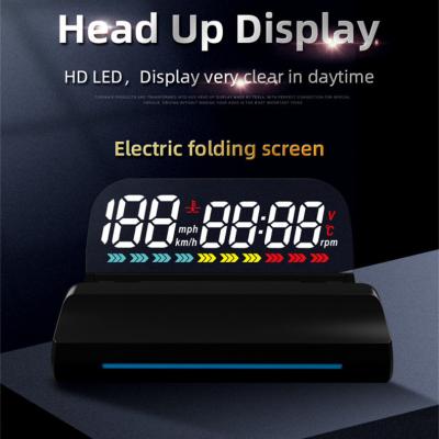 China New 2022 Electric Flip Screen Head Up Display L5 HUD With Electric Flip Screen RGB Ambient Light for sale