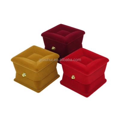 China Plastic+velvet China Manufacturers Custom Design Luxury Crystal Flocking Velvet Earring Boxes Jewelry Box for sale