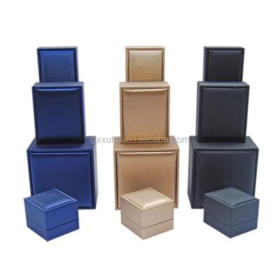 China Wholesale Custom Jewelry Box Paper Jewelry Box High-grade Brushed Leather Jewelry Packaging Box Plastic+Leatherette Paper Jewelry Box for sale