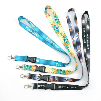 China Multi Color Polyester Backing Neck Band Key Chain Secure Lanyard For Phone Key And ID for sale