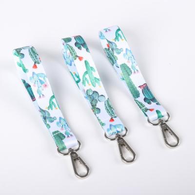 China Polyester Lanyards With Loose Logo Polyester Card Holder Lanyard Keychain Printed Shorts Custom Manufacturer Promotional Cheap for sale