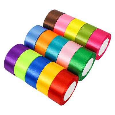 China DIY Hangs Party Handmade Wedding Wrap 10mm 15mm 20mm 25mm Polyester Satin Ribbons Gift Decorative Ribbon for sale