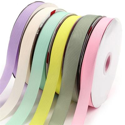 China Double face satin ribbon 196 colors polyester iridescent high quality ribbed gift wrapping ribbon for sale