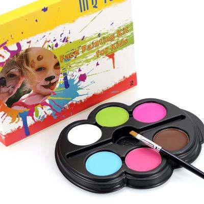 China Private Label Waterproof 12 Colors Kids Paint With Pen Private Label Vegan Halloween Long Lasting Paint Palette for sale