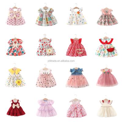 China Wholesale Anti-wrinkle Kids Casual Cotton Baby Sleeveless Printing Casual Floral Dress for sale