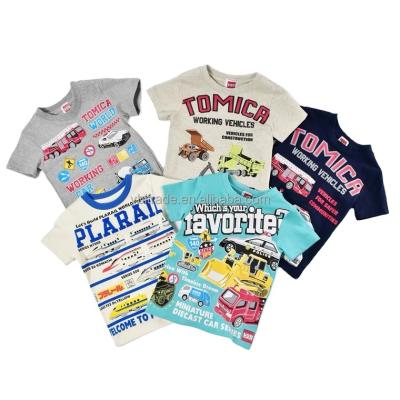 China Anti-Shrinkage Boys Stitches Cotton Short Sleeve Children's Clothes Summer Top Fashionable Handsome Boys T-shirt Top Half Sleeve Baby Kids for sale