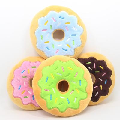 China Viable Factory Wholesale Pet Donut Toys , Multicolor Optional Pet Interactive Plush Toys for sale