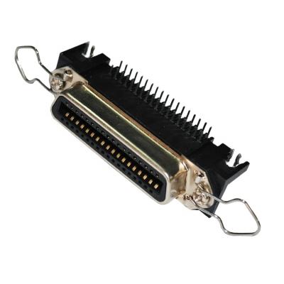 China Female Receptacle 24 36 50 64 Pin Female PCB 57 DDK R/A Connector, SCSI Centronics 0.085 Socket 90 Angles For Plugging Into Printed Circuit Board for sale