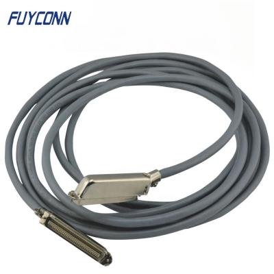 China RJ21 Male Plug 32 Pair Cable Two Ends Assembled With Amphenol 64 Pin Connector, 32 Pair RJ21 Male Plug Connector With 45 Degree Outlet Cable for sale