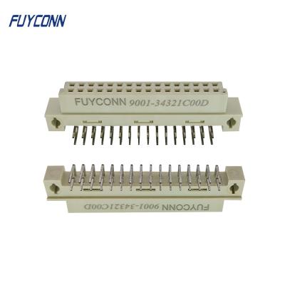 China PBT 90 Degree PCB 32 Pin Female 2 Rows DIN41612 R/A Connector, 2.54 Pitch PCB 2*16 32 Right Angle Pin Eurocard 41612 Female Connector for sale