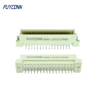 China Phosphor Bronze 3rows 2*16 32pin PCB DIN41612 Vertical Connector, 2.54mm 2 Rows Terminals 32 Pin Male Eurocard Straight Connector For PCB Board for sale