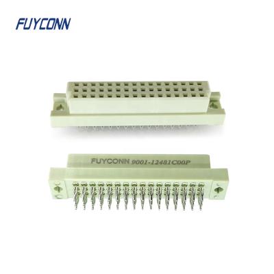 China PCB 3 Rows 16 32 48 Pin DIN41612 Connector Press , 3*16pin 32pin 48pin Eurocard Female Connector With Solderless Pin for sale