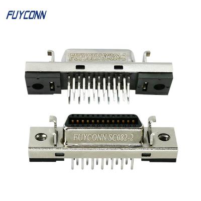 China 26P Connector, 180 PCB SCSI Female Servo Connector 1.27mm Pitch Vertical PCB 26pin SCSI Female Mini D Mount Straight Ribbon for sale