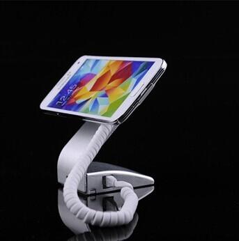 China COMER anti-theft metal material silvery display stand remote control charging alarm mobile stands for sale