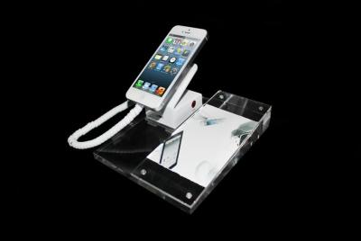 China COMER alarm acrylic display devices plastic cellphone desktop stands Smart phone holder with acrylic base for sale