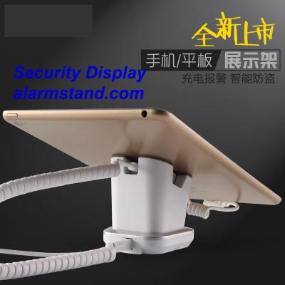 China COMER mobile phone shops display charging and alarm sensor tablet computer magnetic stand with charging cable for sale