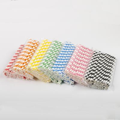 China Eco-friendly Newest Disposable Drink Striped Straws Colorful Color Paper Straw With Factory Price for sale