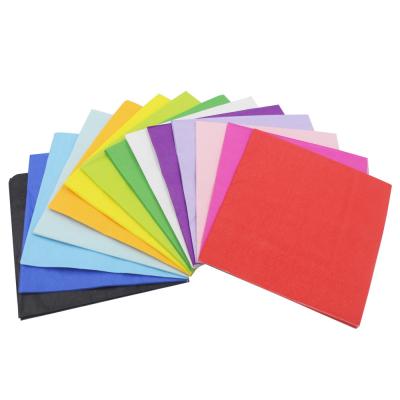 China 20pc/pack 25x25cm Colorful 2ply Beverage Napkins 100% Blank Paper Pulp Colored Cocktail Paper Napkins for sale