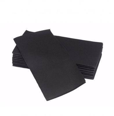 China Black Airlaid Feel Guest Linen Towels Printed White Disposable Paper Towels for sale