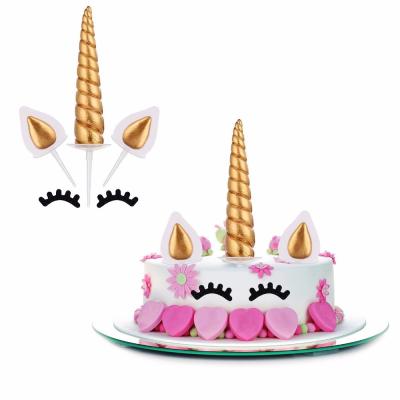 China New Food Grade Baby Party Decorations Party Supplies Cake Decorations Gold Unicorn Birthday Cake Topper for sale