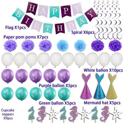 China Different Designs Kit Under The Sea Balloons Mermaid Party Decorations Cake Topper for Girls Birthday Parties Baby Shower Decorations Wholesale for sale