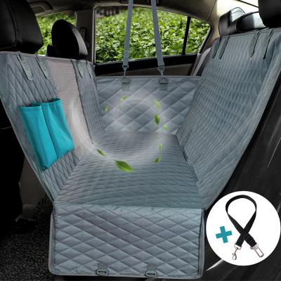 China Viable Zipper and Pockets Back Seat Mat Hammock Cushion Protector With Rear Mesh Waterproof Pet Carrier Car Seat Cover Sight for sale