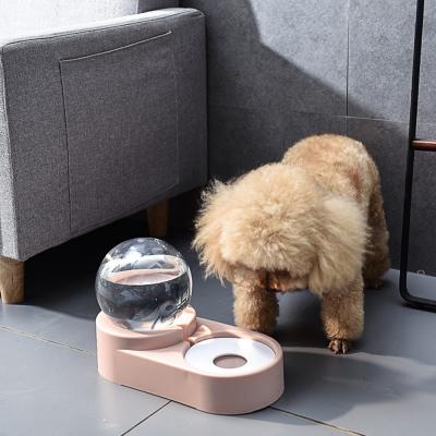 China New Automatic Bubble Pet Rolls Automatic Food Feeder Fountain Water Drinking For Cat Dog Kitten Feeding Container Pet Supplies for sale